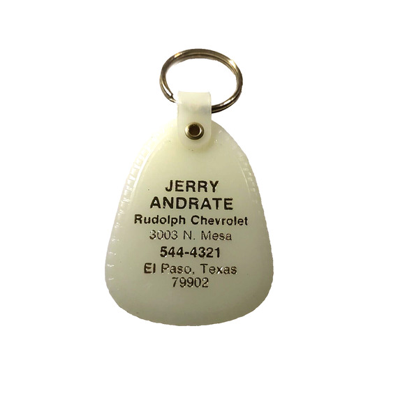 Jerry Andrate Rudolph Chevrolet El Paso Texas Plastic Keychain - Picture 1 of 4